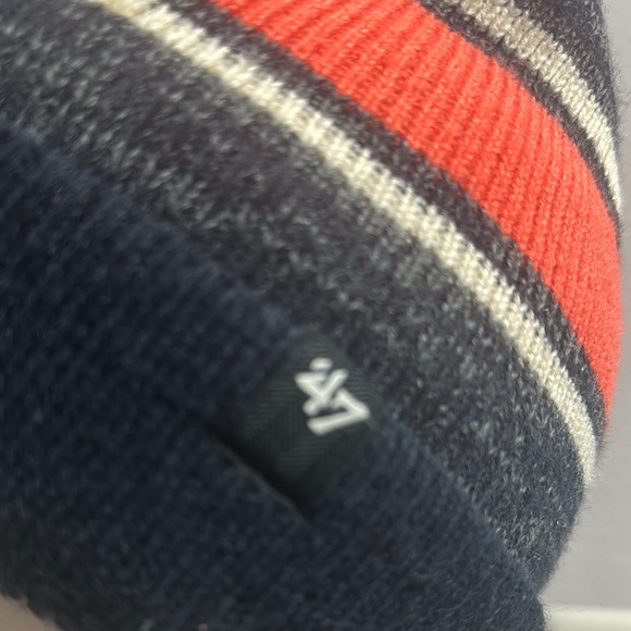 Bears Striped Pom-Pom Beanie - Navy and Orange - Picture 6 of 7